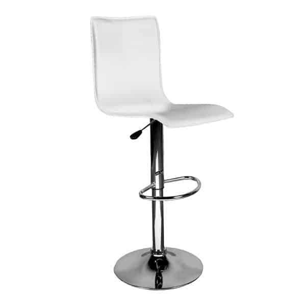Banqueta Ecocuero con Respaldar Alto Color Blanco X2 Unidades