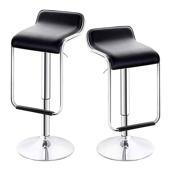 Banqueta Ecocuero con Respaldar Bajo y Apoya Pies Color Blanco X2 Unidades - Imagen 3
