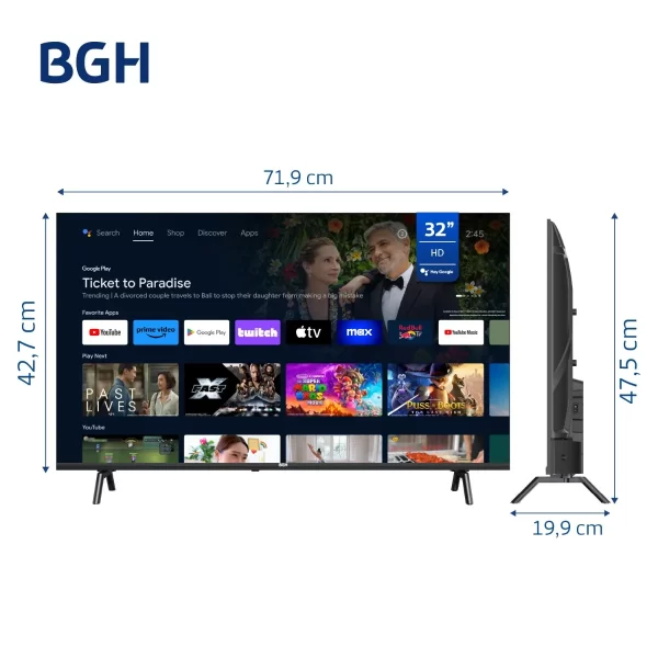 Televisor Smart TV BGH B3225S5A HD 32" - Imagen 4