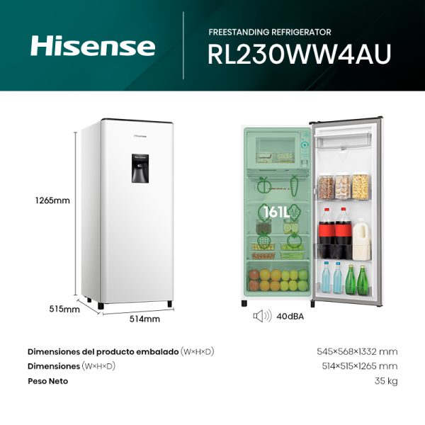 Heladera Hisense 177 Litros 94RL230WW4AU - Imagen 4