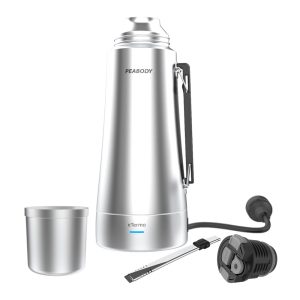 Termo Peabody E-termo 1 Litro Pico Cebador + Bombilla Silver
