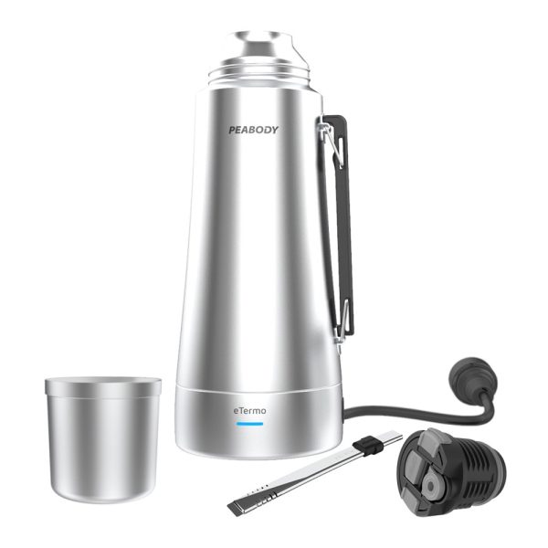 Termo Peabody E-termo 1 Litro Pico Cebador + Bombilla Silver