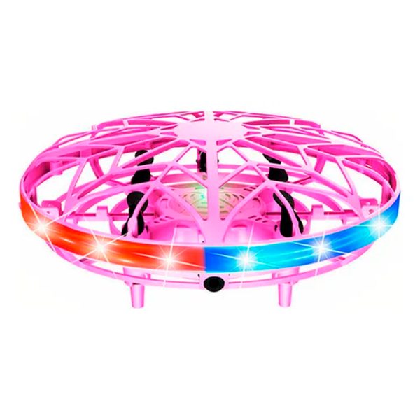 Mini Drone Ufo Luces Led Control Remoto Interactivo 360 Rosado - Imagen 2